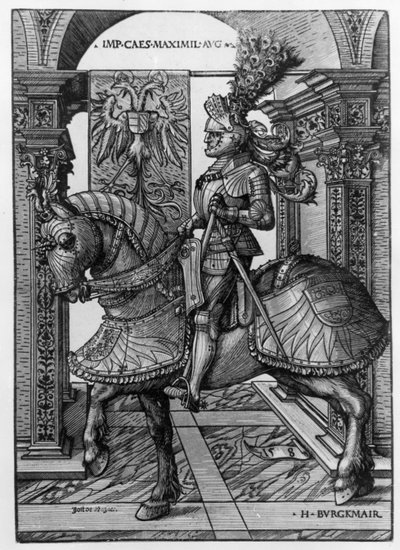 Equestrian Portrait of Maximilian I by Hans Burgkmair